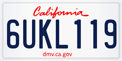 CA license plate 6UKL119