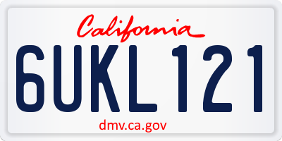 CA license plate 6UKL121