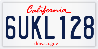 CA license plate 6UKL128