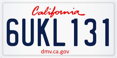 CA license plate 6UKL131