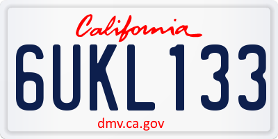 CA license plate 6UKL133