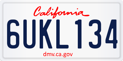 CA license plate 6UKL134