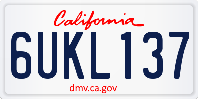 CA license plate 6UKL137