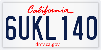 CA license plate 6UKL140
