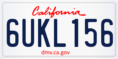 CA license plate 6UKL156