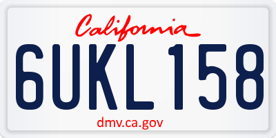 CA license plate 6UKL158