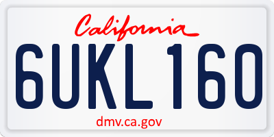CA license plate 6UKL160