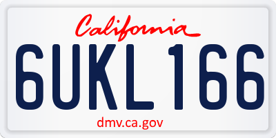 CA license plate 6UKL166