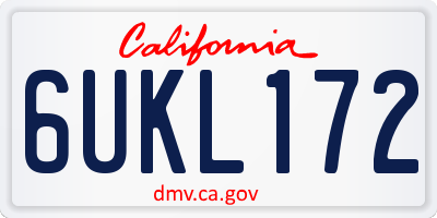 CA license plate 6UKL172