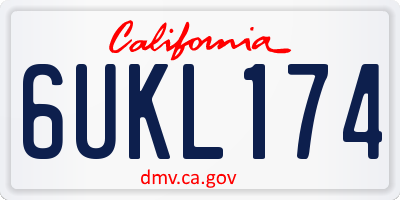 CA license plate 6UKL174