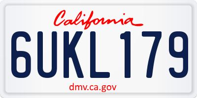 CA license plate 6UKL179