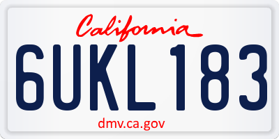 CA license plate 6UKL183