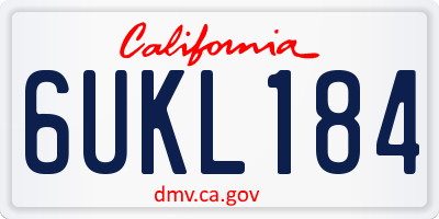CA license plate 6UKL184