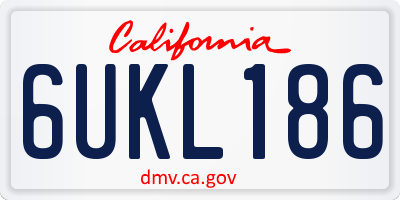 CA license plate 6UKL186
