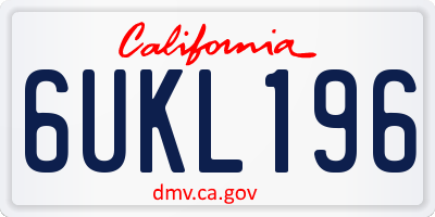 CA license plate 6UKL196