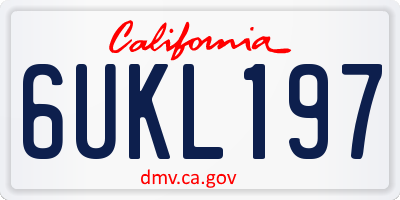 CA license plate 6UKL197