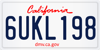 CA license plate 6UKL198