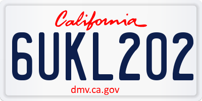 CA license plate 6UKL202
