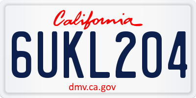 CA license plate 6UKL204