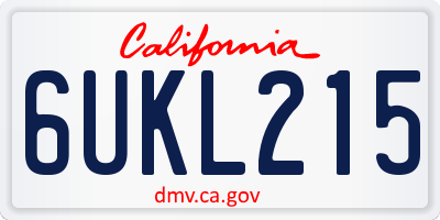 CA license plate 6UKL215