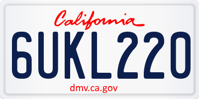 CA license plate 6UKL220