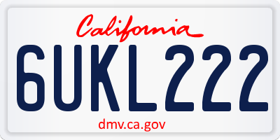 CA license plate 6UKL222