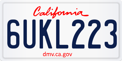 CA license plate 6UKL223