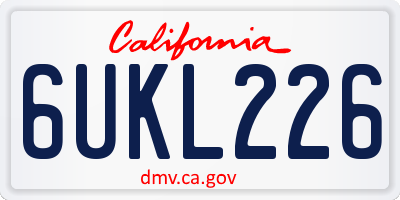 CA license plate 6UKL226