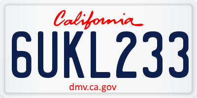 CA license plate 6UKL233
