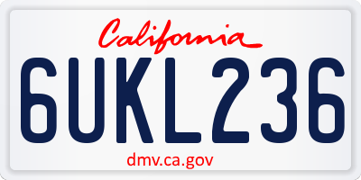 CA license plate 6UKL236