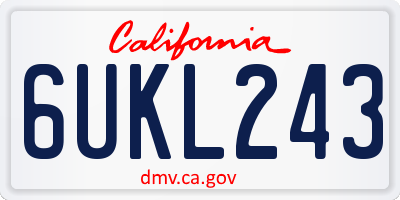 CA license plate 6UKL243