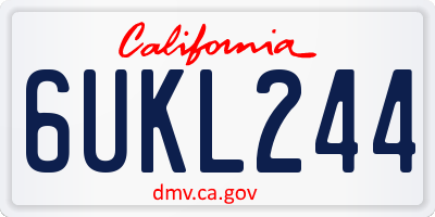 CA license plate 6UKL244