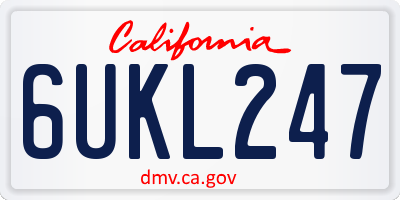 CA license plate 6UKL247