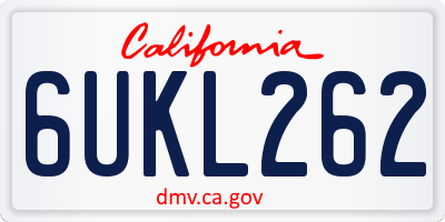 CA license plate 6UKL262
