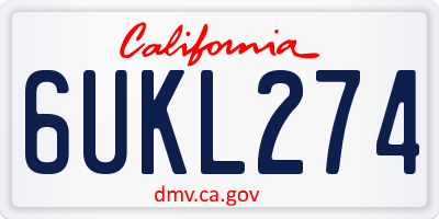 CA license plate 6UKL274