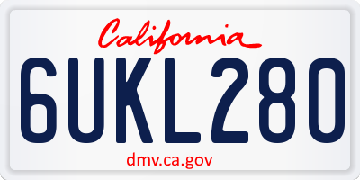CA license plate 6UKL280