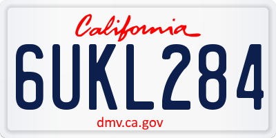 CA license plate 6UKL284