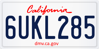 CA license plate 6UKL285