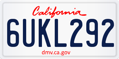 CA license plate 6UKL292