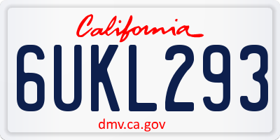 CA license plate 6UKL293