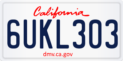 CA license plate 6UKL303