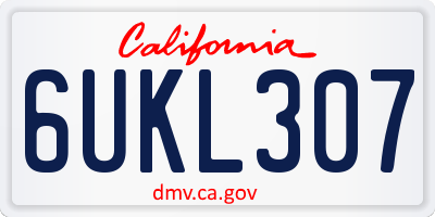 CA license plate 6UKL307