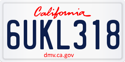 CA license plate 6UKL318