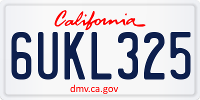 CA license plate 6UKL325
