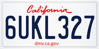 CA license plate 6UKL327