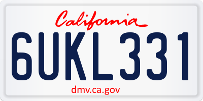 CA license plate 6UKL331