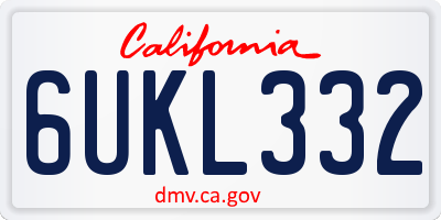 CA license plate 6UKL332