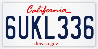 CA license plate 6UKL336