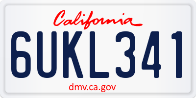 CA license plate 6UKL341
