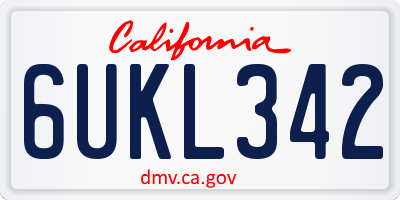 CA license plate 6UKL342